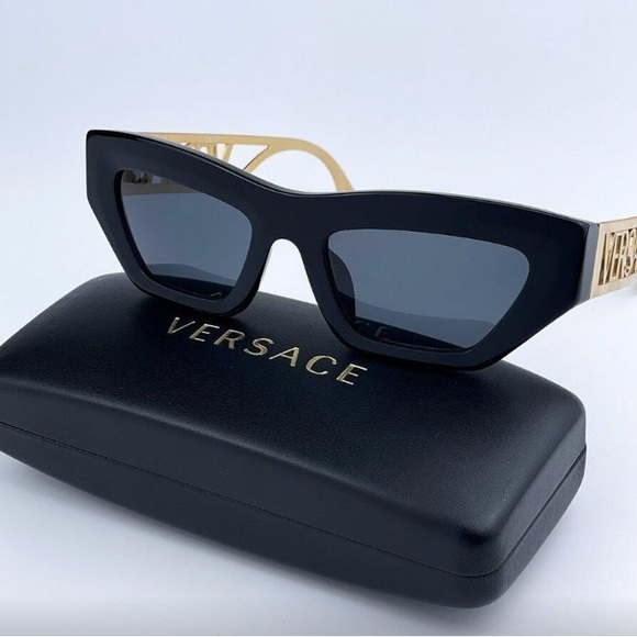Versace Accessories - Versace Black and Gold Sunglasses
